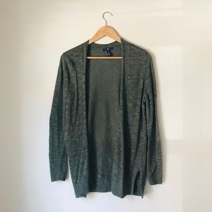 Forest green open cardigan